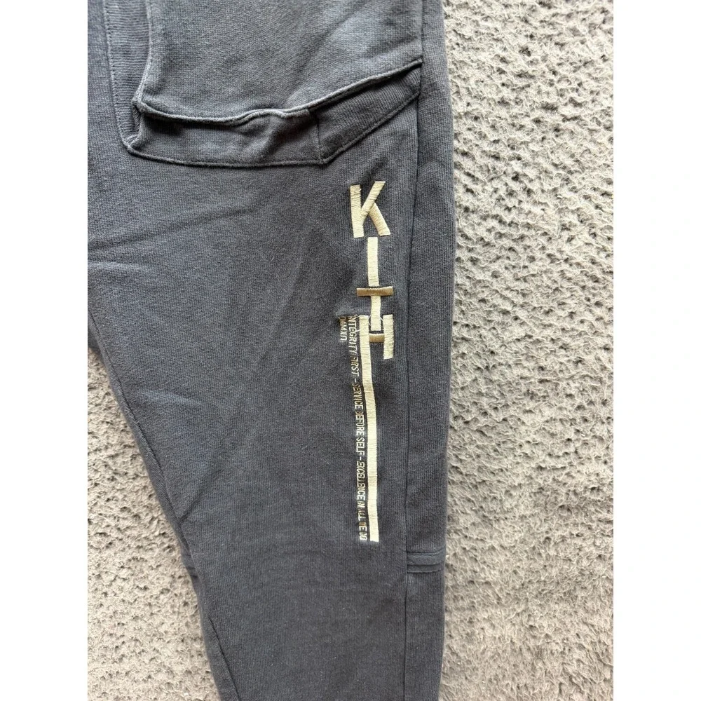 Kith Bennett Embroidered Tapered Drawstring Sweatpants Ebony Mens Size XL